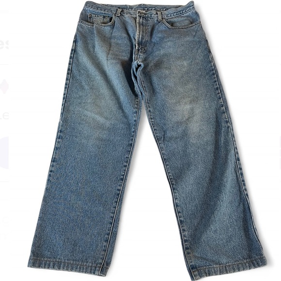 Vintage Faconnable Nostalgic Dungarees Heavy Denim Blue Jeans - Picture 3 of 12